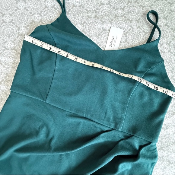 Zalalus Teal Draped Slip Dress Size XL NWT - Picture 11 of 14